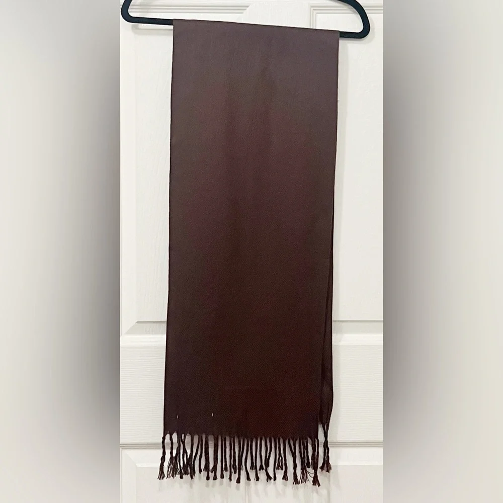 Rigs & Rossi 100% Cashmere  Fringes Scarf Black Unisex